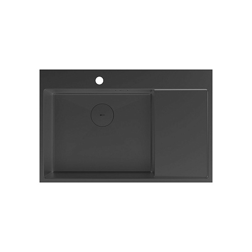 Кухонная мойка Lemark KEZADRA 780L из нержавеющей стали, с крылом (чаша слева), черный матовый 9932152 Кухонная мойка Lemark KEZADRA 780L из нержавеющей стали, с крылом (чаша слева), черный матовый 9932152