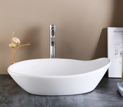 Раковина CeramaLux 9052 накладная, белый Раковина CeramaLux 9052 накладная, белый