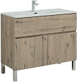 Тумба под раковину Aquanet Алвита New 100 1 ящик, 2 дверцы, дуб веллингтон белый 00277557 Тумба под раковину Aquanet Алвита New 100 1 ящик, 2 дверцы, дуб веллингтон белый 00277557