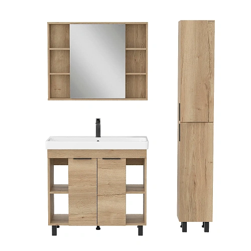 Зеркальный шкаф Onika Легран 90 см 209031 дуб галифакс, универсальный Зеркальный шкаф Onika Легран 90 см 209031 дуб галифакс, универсальный