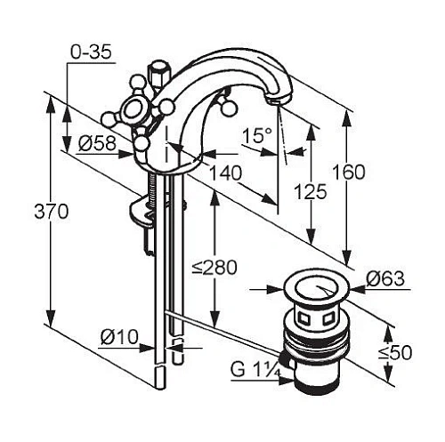 Смеситель для раковины Kludi Adlon 510104520 латунь Смеситель для раковины Kludi Adlon 510104520 латунь