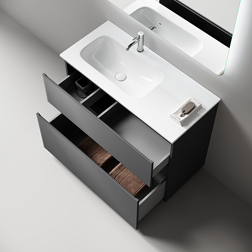 Тумба под раковину SANCOS Folk Floor FL100FLGS левая 995х445х850 Grey soft, напольная Тумба под раковину SANCOS Folk Floor FL100FLGS левая 995х445х850 Grey soft, напольная