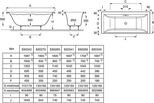 Акриловая ванна Jacob Delafon Evok 170x75 E60268-00 Акриловая ванна Jacob Delafon Evok 170x75 E60268-00