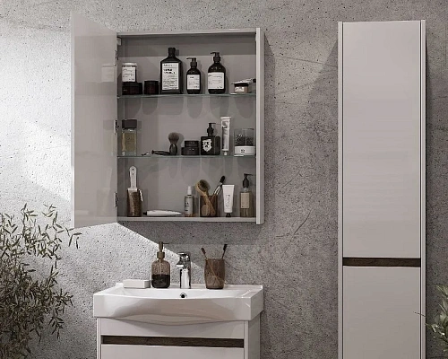 Зеркальный шкаф Aquaton Нортон 65 белый 1A249102NT010 Зеркальный шкаф Aquaton Нортон 65 белый 1A249102NT010