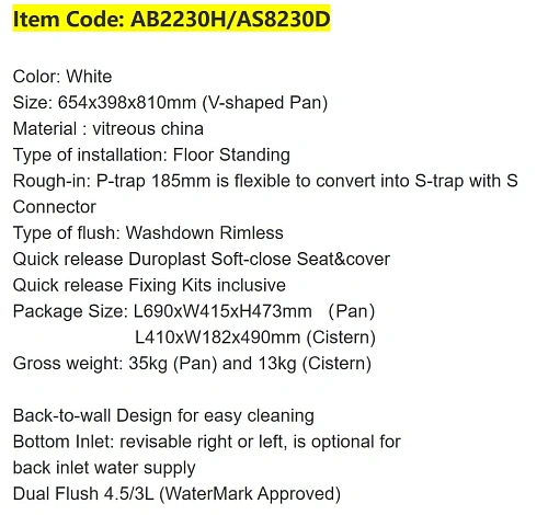 Чаша напольного унитаза ARROW AB2230H белый без сиденья Чаша напольного унитаза ARROW AB2230H белый без сиденья