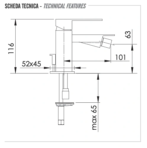 Смеситель для биде Remer Q-Design QD20 Смеситель для биде Remer Q-Design QD20