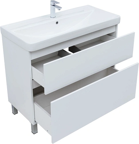 Тумба под раковину Aquanet Вега 100 00344125 напольная, белый глянец Тумба под раковину Aquanet Вега 100 00344125 напольная, белый глянец