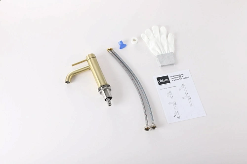 Смеситель для раковины ABBER Wasser Kreis 316 AF8110BG золото брашированное Смеситель для раковины ABBER Wasser Kreis 316 AF8110BG золото брашированное