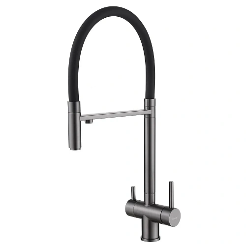 Смеситель для кухни ABBER Wasser Kreis AF81141NG с подключением фильтра и выдвижной лейкой, никель Смеситель для кухни ABBER Wasser Kreis AF81141NG с подключением фильтра и выдвижной лейкой, никель