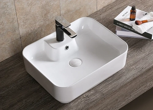 Раковина Ceruttispa CR0097 510х410х155 накладная, белая, прямоугольная, с отверстием под смеситель Раковина Ceruttispa CR0097 510х410х155 накладная, белая, прямоугольная, с отверстием под смеситель