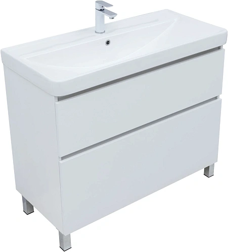 Тумба под раковину Aquanet Вега 100 00344125 напольная, белый глянец Тумба под раковину Aquanet Вега 100 00344125 напольная, белый глянец