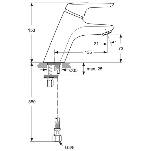 Смеситель для раковины Ideal Standard CERAMIX BLUE A5647AA Смеситель для раковины Ideal Standard CERAMIX BLUE A5647AA