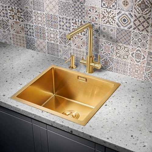 Кухонная мойка Milacio Denia 48 Steel (MC.77448) золото Кухонная мойка Milacio Denia 48 Steel (MC.77448) золото