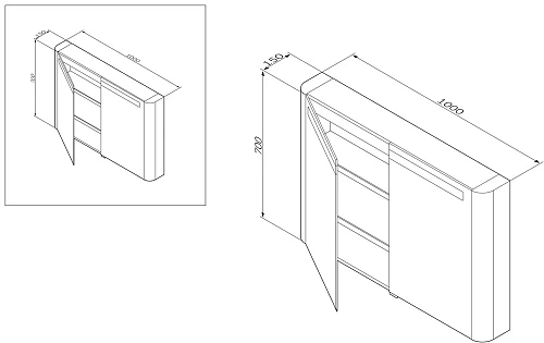 Зеркальный шкаф AM.PM Sensation M30MCX1001BG с подсветкой 100 см, светло-голубой Зеркальный шкаф AM.PM Sensation M30MCX1001BG с подсветкой 100 см, светло-голубой