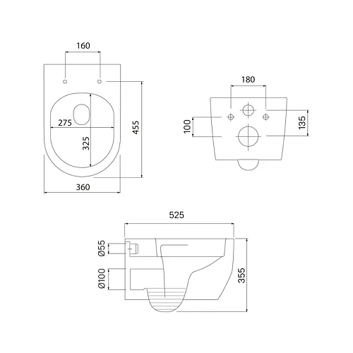 Унитаз подвесной IDDIS Aiger (AIGRDSEi25) безободковый с сиденьем Унитаз подвесной IDDIS Aiger (AIGRDSEi25) безободковый с сиденьем