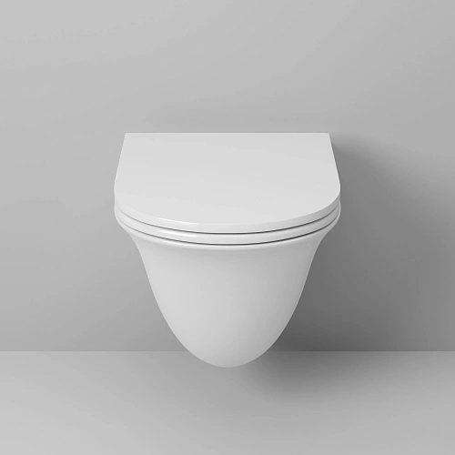 Унитаз подвесной GROSSMAN GR-4412S 485x360x360 безободковый с тонкой крышкой Унитаз подвесной GROSSMAN GR-4412S 485x360x360 безободковый с тонкой крышкой