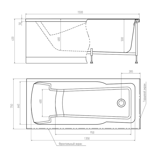 Акриловая ванна Timo HELLA1575 (1500x750x630) Акриловая ванна Timo HELLA1575 (1500x750x630)