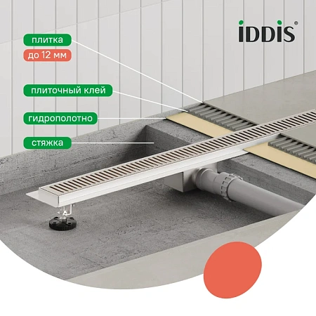 Душевой лоток IDDIS (975A5SB10DZ) горизонтальный выпуск, комбинированный затвор, перфорированная решетка, 500мм, хром Душевой лоток IDDIS (975A5SB10DZ) горизонтальный выпуск, комбинированный затвор, перфорированная решетка, 500мм, хром