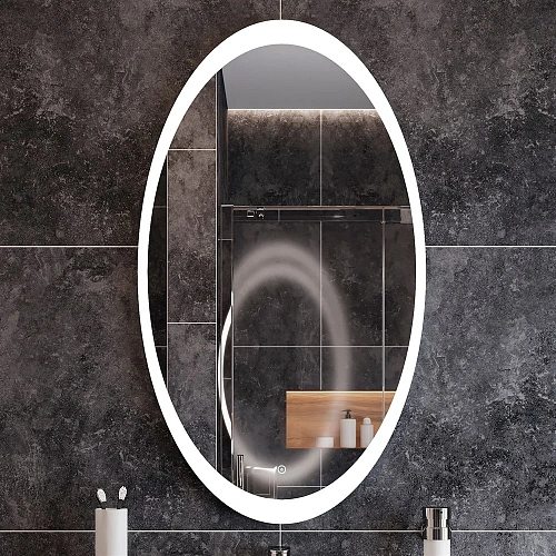 Зеркало DIWO Ярославль 60 с подсветкой, овальное, в современном стиле, сенсорное выключение 543689 Зеркало DIWO Ярославль 60 с подсветкой, овальное, в современном стиле, сенсорное выключение 543689