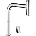 Смеситель для кухни Hansgrohe Metris Select M71 на 2 отверстия, 200, Eco, с вытяжным изливом, 1jet, 73825000. Смеситель для кухни Hansgrohe Metris Select M71 на 2 отверстия, 200, Eco, с вытяжным изливом, 1jet, 73825000.