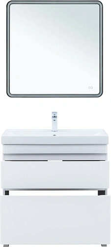 Тумба под раковину Aquanet Слим 80 00346044 напольная, белый сатин Тумба под раковину Aquanet Слим 80 00346044 напольная, белый сатин