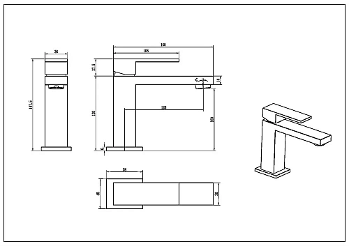 Смеситель для раковины Boheme Qubic Matt Gold 471-MG Смеситель для раковины Boheme Qubic Matt Gold 471-MG