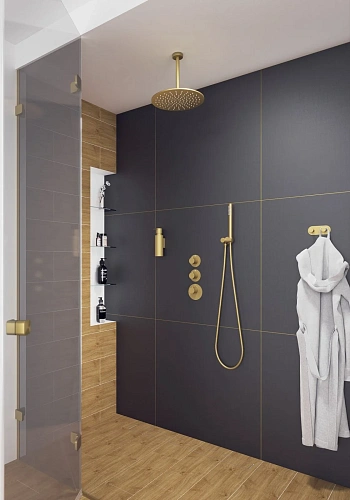 Душевая система Timo Saona SX-2399/17SM встраиваемая с термостатом золото матовое Душевая система Timo Saona SX-2399/17SM встраиваемая с термостатом золото матовое