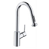 Картинка анонса товара «смеситель для кухни hansgrohe 220 с вытяжным душем, 2jet, sbox 73863000, хром»