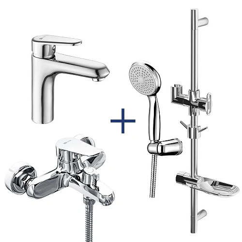 Комплект смесителей Lemark Point LM0380C 3 в 1, хром Комплект смесителей Lemark Point LM0380C 3 в 1, хром