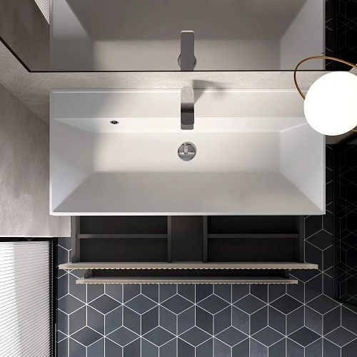 Тумба под раковину AQUAme AQM900110BG S1 подвесная 100 см бежевый Тумба под раковину AQUAme AQM900110BG S1 подвесная 100 см бежевый