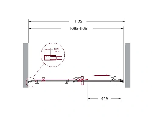 Душевая дверь BelBagno MARINO-BF-1-110-C-Cr Душевая дверь BelBagno MARINO-BF-1-110-C-Cr