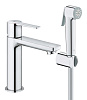 Картинка анонса товара «смеситель для раковины grohe lineare new s-size с душевым гарнитуром, хром (24190000)»