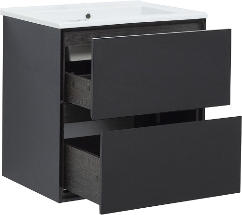 Тумба под раковину Aquanet Милан 65 черный глянец 00306379 Тумба под раковину Aquanet Милан 65 черный глянец 00306379