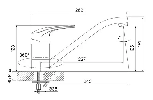 Смеситель для кухни Iddis Carlow Plus CRPSB00i05 Смеситель для кухни Iddis Carlow Plus CRPSB00i05