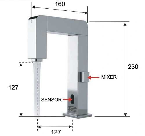 Смеситель для раковины Remer Sensor SE18 сенсорный Смеситель для раковины Remer Sensor SE18 сенсорный