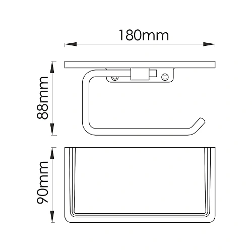 Держатель туалетной бумаги WasserKRAFT K-1625 с полочкой для телефона хром Держатель туалетной бумаги WasserKRAFT K-1625 с полочкой для телефона хром