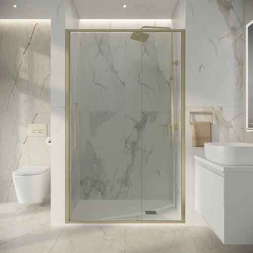 Душевая дверь Niagara Nova NG-45-12ASG (120х195) распашная, золото сатин, стекло прозрачное Душевая дверь Niagara Nova NG-45-12ASG (120х195) распашная, золото сатин, стекло прозрачное