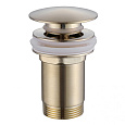 Донный клапан ABBER AF0010G с переливом, клик-клак, золото матовое Донный клапан ABBER AF0010G с переливом, клик-клак, золото матовое