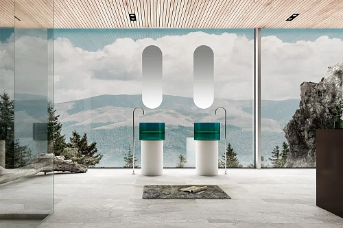 Раковина ABBER Kristall AT2701White-Aquamarin отдельностоящая, прозрачная, белый/бирюзовый Раковина ABBER Kristall AT2701White-Aquamarin отдельностоящая, прозрачная, белый/бирюзовый