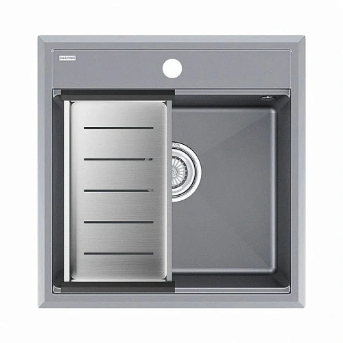 Кухонная мойка Paulmark STEPIA 50 с коландером ADVANCE брашированная PM115051-GRM+A375-BS Кухонная мойка Paulmark STEPIA 50 с коландером ADVANCE брашированная PM115051-GRM+A375-BS