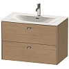 Тумба под раковину Duravit Brioso BR431201052 подвесная 82 см Европейский дуб