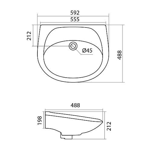 Раковина Santek Бриз 60 без отверстия под смеситель 1WH110463 1.WH11.0.463 Раковина Santek Бриз 60 без отверстия под смеситель 1WH110463 1.WH11.0.463