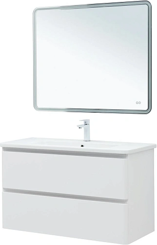 Тумба под раковину Aquanet Эмбер 105 белый матовый 00330469 напольная/подвесная Тумба под раковину Aquanet Эмбер 105 белый матовый 00330469 напольная/подвесная