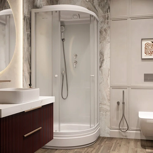 Душевая кабина Parly BM86F 850x850 профиль белый, стекло матовое Душевая кабина Parly BM86F 850x850 профиль белый, стекло матовое