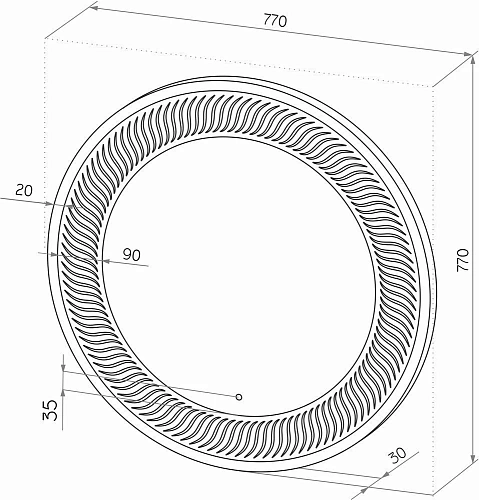 Зеркало DIWO Тула 77 с подсветкой, круглое, сенсорное управление 543690 Зеркало DIWO Тула 77 с подсветкой, круглое, сенсорное управление 543690