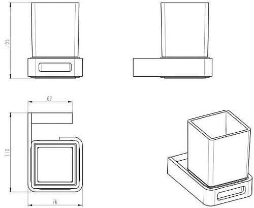 Стакан Boheme Q 10944-GM серый Стакан Boheme Q 10944-GM серый
