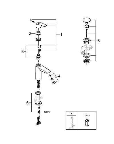 Смеситель для раковины Grohe Eurosmart 23923003 Смеситель для раковины Grohe Eurosmart 23923003