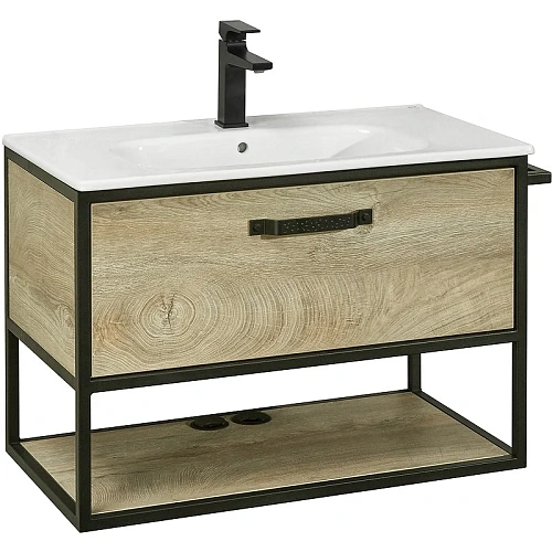 Тумба под раковину Aquaton Лофт Фабрик 80 дуб эндгрейн 1A242401LTDU0 Тумба под раковину Aquaton Лофт Фабрик 80 дуб эндгрейн 1A242401LTDU0