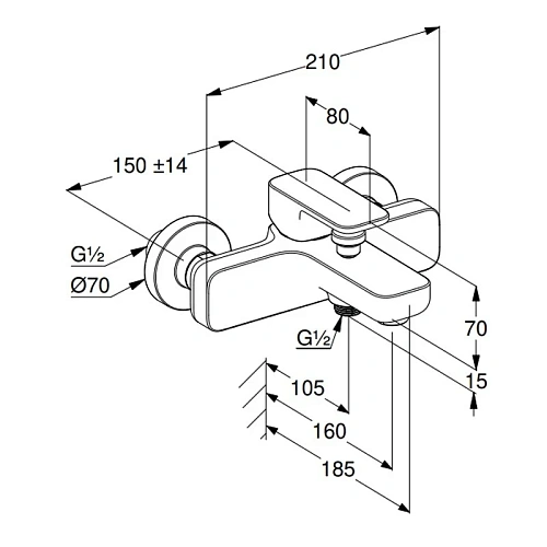 Смеситель для ванны Kludi RENON 426913975 черный матовый Смеситель для ванны Kludi RENON 426913975 черный матовый