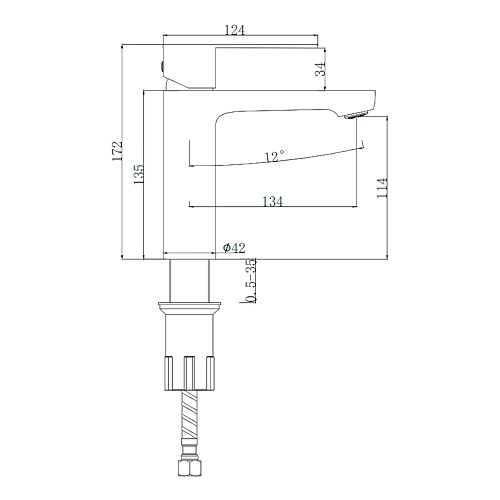 Смеситель для раковины Splenka S222.10.09, графит Смеситель для раковины Splenka S222.10.09, графит